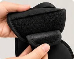 Velcro unindo a máscara à faixa